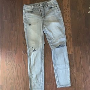 NWOT AE black wash distressed jegging